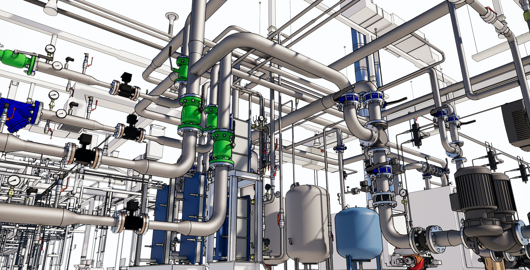 BIM model conceptual visualization of the utilities of the building