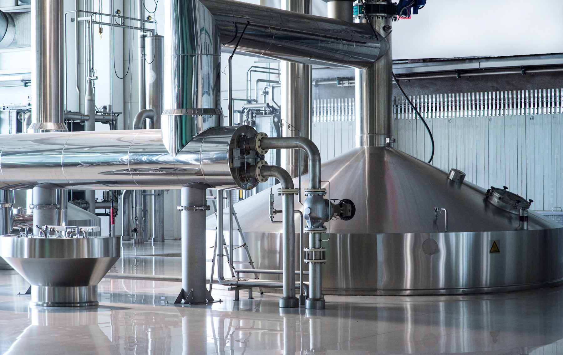 Tanks for beer storage. Modern Brewing Production.