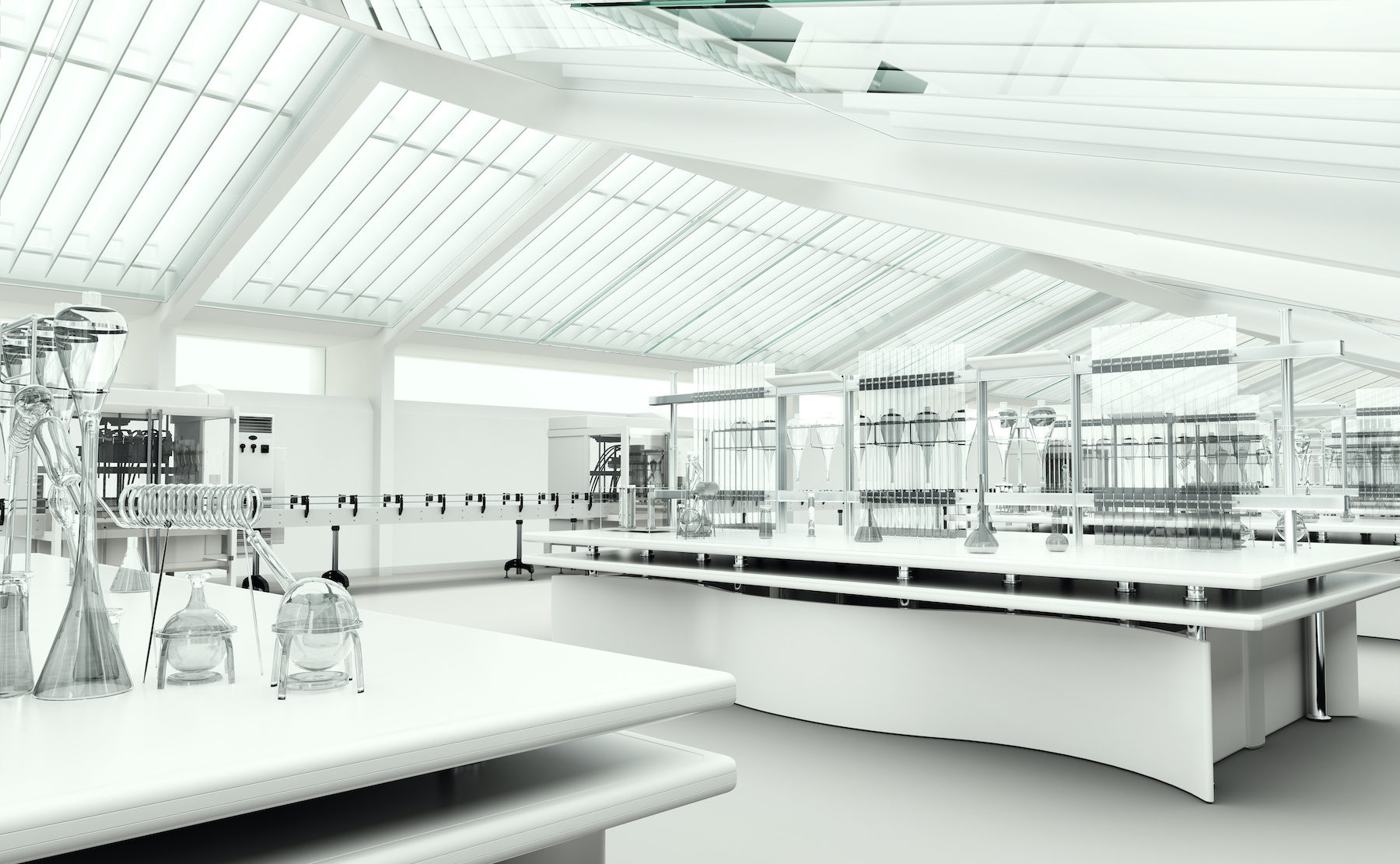 Clean modern white laboratory