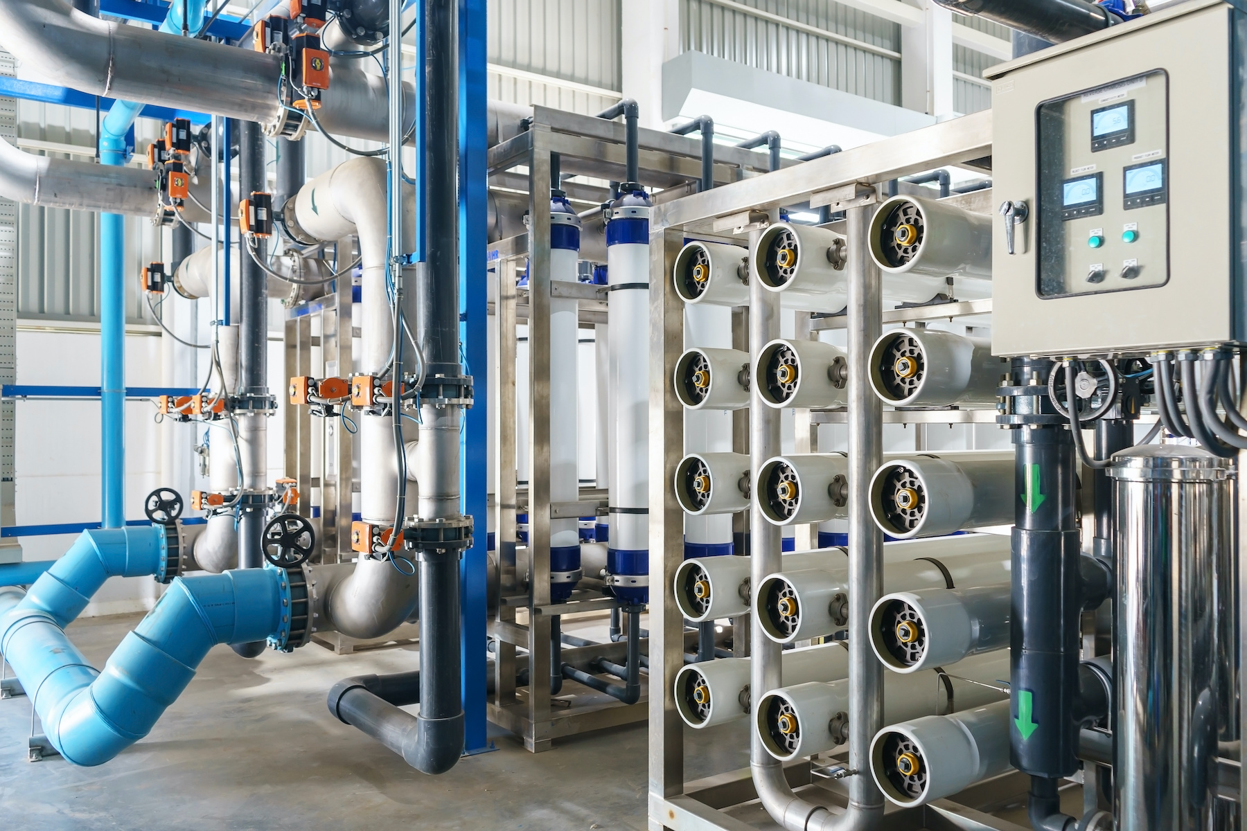 Reverse osmosis system for water drinking plant.