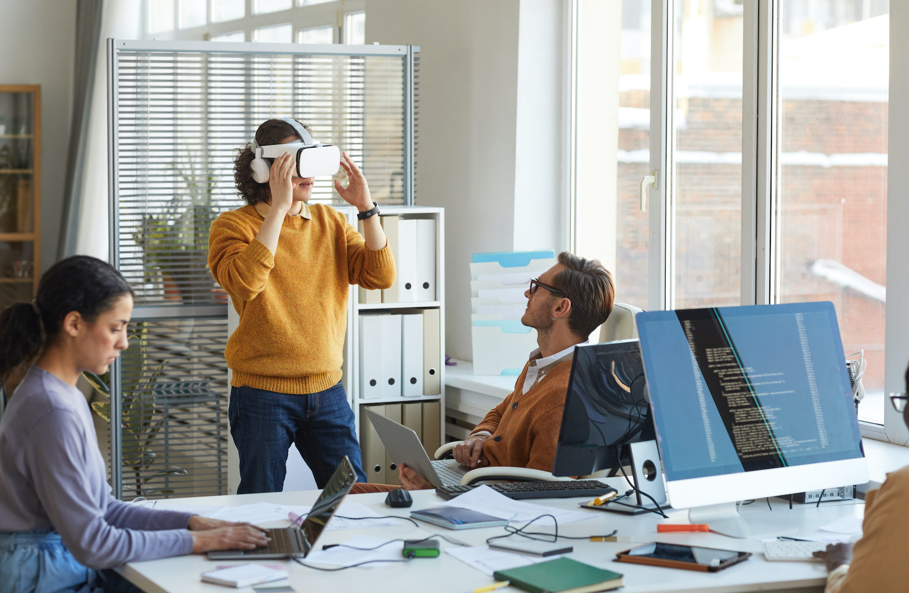 IT Team Working on VR Project