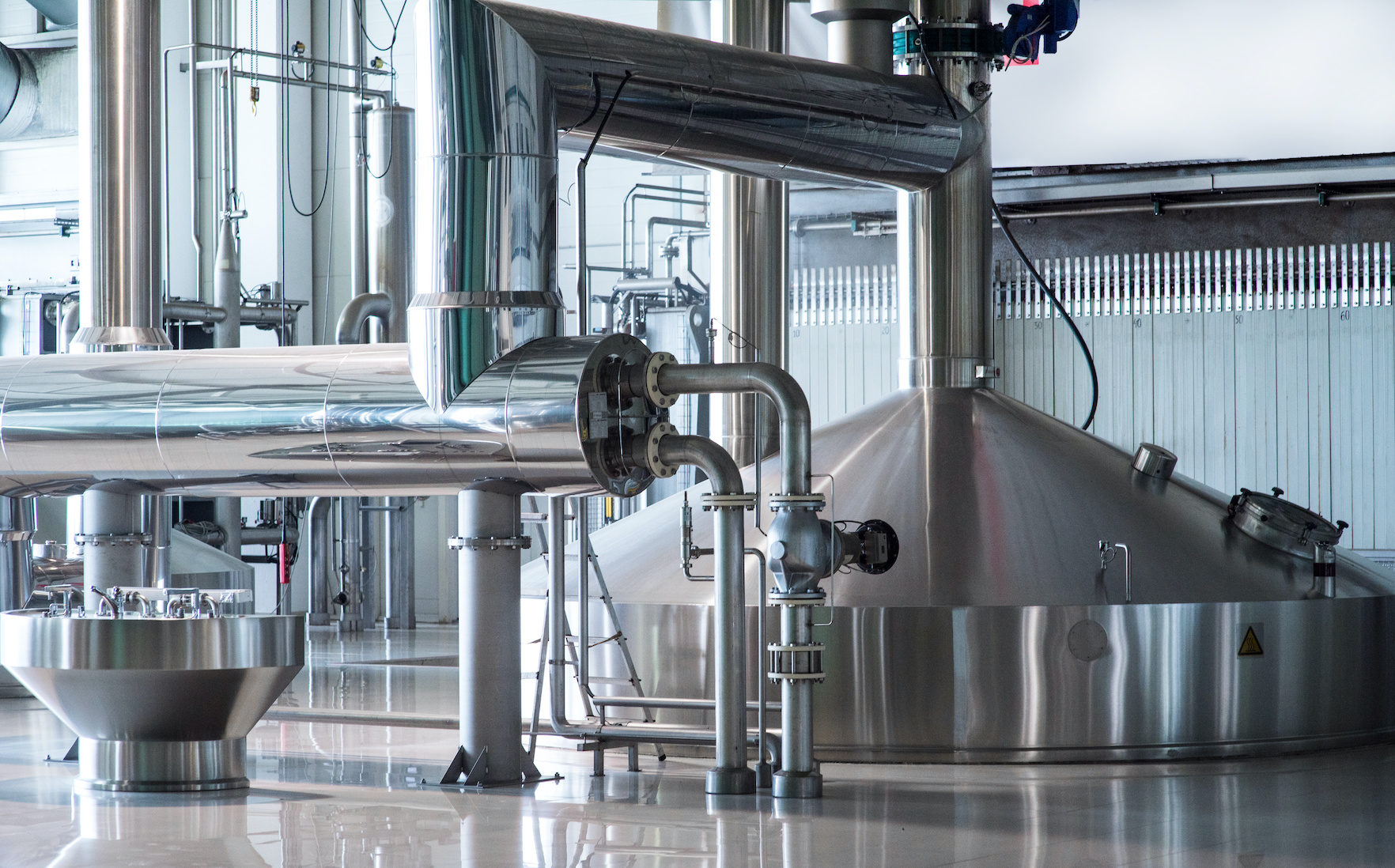 Tanks for beer storage. Modern Brewing Production.