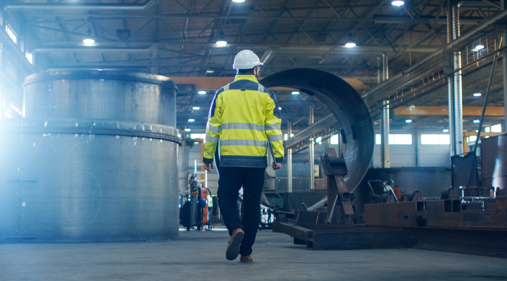 Engineer inspecting facility